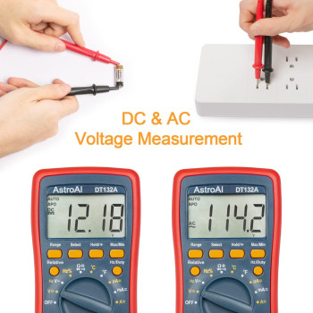 Astroai Digital Multimeter Trms 4000 Counts With Dc Ac Voltmeter And Autoranging Fast Accurately Measures Voltage Current Res