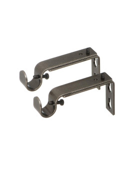 Ivilon Adjustable Brackets For Curtain Rods For 12 Or 58 Inch Rods Set Of 2 Pewter