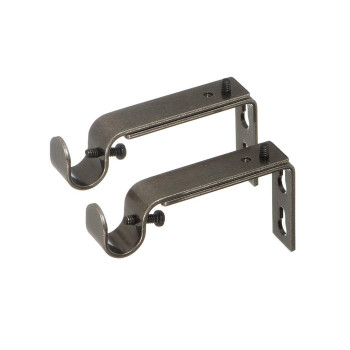 Ivilon Adjustable Brackets For Curtain Rods For 12 Or 58 Inch Rods Set Of 2 Pewter