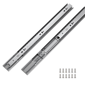 Lontan 1 Pair Heavy Duty Drawer Slides 22 Inch Soft Close Ball Bearing Drawer Slides 4502S322 Drawer Rails Heavy Duty 100 Lb