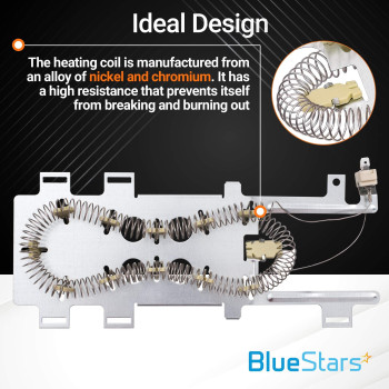 Bluestars 8544771 Dryer Heating Element And 279973 Thermal Fuse Thermostat Cut Off Kit By Bluestars Exact Fit For Whirlpool