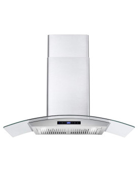 Cosmo Cos668Wrcs90 36 In Ducted Wall Mount Range Hood In Stainless Steel With Touch Controls Led Lighting And Permanent Filte