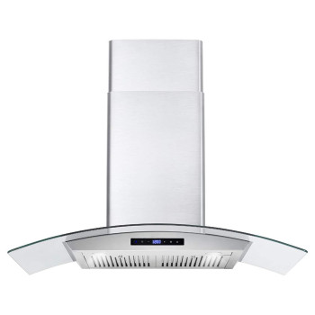 Cosmo Cos668Wrcs90 36 In Ducted Wall Mount Range Hood In Stainless Steel With Touch Controls Led Lighting And Permanent Filte