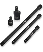 Neiko 00256A 12Inch Drive Impact Extension Bar And Adapter Set 5Piece Includes 5 10 15Inch Extension Bars Universal Jo