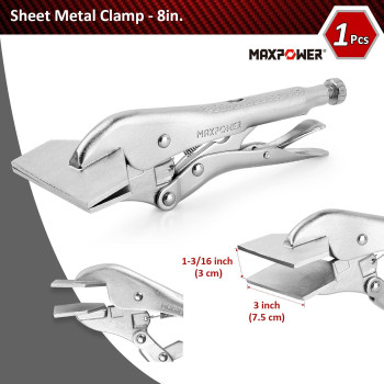 Maxpower 15Pieces Locking Pliers With Cclamps Set Long Nose Pliers Pinch Off Pliers Sheet Metal Clamp U Shaped Pliers With