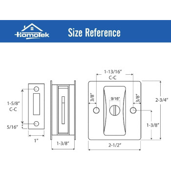 Homotek Privacy Sliding Door Lock With Pull Replace Old Or Damaged Pocket Door Locks Hardware Quickly And Easily 234 X21