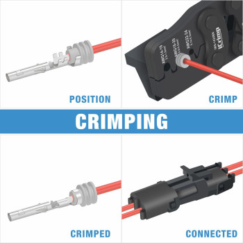 Icrimp Weather Pack Crimp Tool For Awg 2414 Crimping Delphi Aptiv Weather Pack Terminals Or Metripack Connectors Crimp Termin