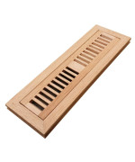 Homewell Red Oak Wood Floor Register Flush Mount Vent Cover 2X12 Inch No Damper Unfinished