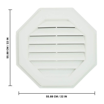 Suntown 22 Octagon Functional Gable Vent With Screen 2 Piece Construction White