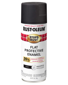 Rustoleum 338948 Stops Rust Advanced Spray Paint Flat Black 12 Ounce