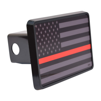 Rogue River Tactical Subdued Thin Red Line Flag Trailer Hitch Cover Plug Us Fire Fighter Truck Department Fd