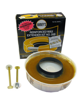 Lasco 043314Master Toilet Bowl Extra Thick Wax Ring 35B Brass Bolts Reinforced Urethane Core And Polyethylene Flange Fits