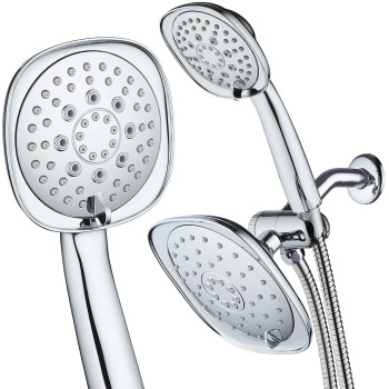 Aquadance Luxury Square Highpressure Giant 73 Rain Shower Headhandheld Spa Combo Extralong 72 Stainless Steel Hose 3W