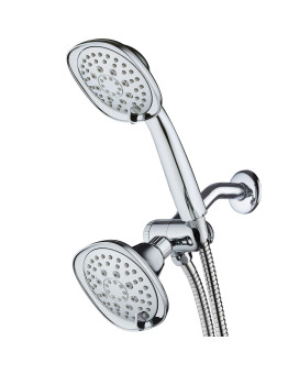 Aquadance Luxury Square 48Setting Highpressure Dual Headhandheld Shower Spa Combo Extralong 72 Stainless Steel Hose 3Wa