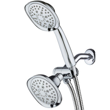 Aquadance Luxury Square 48Setting Highpressure Dual Headhandheld Shower Spa Combo Extralong 72 Stainless Steel Hose 3Wa