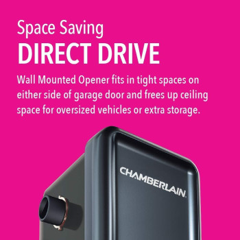 Chamberlain Smart Garage Door Opener Wall Mounted Myq Smartphone Controlled Ultra Quiet Space Saving Direct Drive Model R