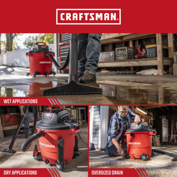 Craftsman Cmxevbe17596 20 Gallon 65 Peak Hp Wetdry Vac Heavyduty Shop Vacuum With Attachments