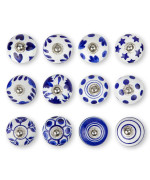 Knobknob Set Of 12 Handmade Ceramic Knobs 3 Colour Design Ceramic Cabinet Knobs Drawer Pulls For Home Kitchen Bathroom Or