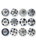 Knobknob Set Of 12 Handmade Ceramic Knobs 3 Colour Design Ceramic Cabinet Knobs Drawer Pulls For Home Kitchen Bathroom Or