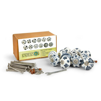 Knobknob Set Of 12 Handmade Ceramic Knobs 3 Colour Design Ceramic Cabinet Knobs Drawer Pulls For Home Kitchen Bathroom Or