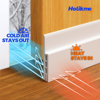 Holikme 2 Door Draft Stopper Under Door Draft Blocker Insulator Door Sweep Weather Stripping Noise Stopper Strong Adhesive White