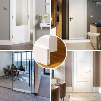 Holikme 2 Door Draft Stopper Under Door Draft Blocker Insulator Door Sweep Weather Stripping Noise Stopper Strong Adhesive White