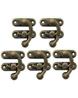 Biaungdo 5Pcs Retro Vintage Style Swing Bag Clasp Closure Lock Latch For Furniture Wooden Box Jewelry Case Bronze Tone