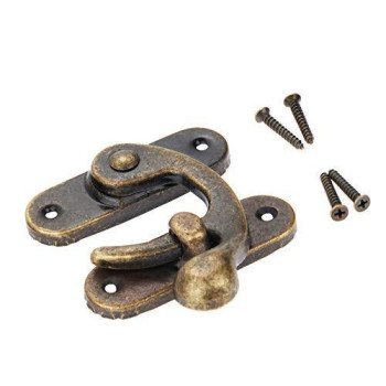 Biaungdo 5Pcs Retro Vintage Style Swing Bag Clasp Closure Lock Latch For Furniture Wooden Box Jewelry Case Bronze Tone