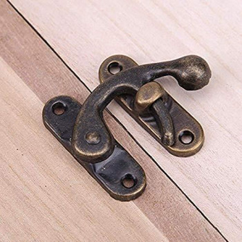 Biaungdo 5Pcs Retro Vintage Style Swing Bag Clasp Closure Lock Latch For Furniture Wooden Box Jewelry Case Bronze Tone