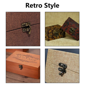 Biaungdo 5Pcs Retro Vintage Style Swing Bag Clasp Closure Lock Latch For Furniture Wooden Box Jewelry Case Bronze Tone