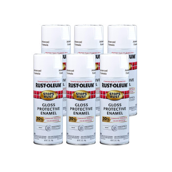 Rustoleum 3389286Pk Stops Rust Advanced Spray Paint Gloss White 12 Ounce Pack Of 6