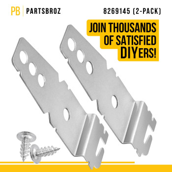 Partsbroz Mounting Bracket Wp8269145 8269145 2Pack Compatible With Whirlpool Kitchenaid Kenmore Maytag Dishwasher Replace