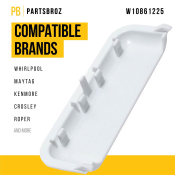 Partsbroz W10861225 Dryer Door Handle Compatible With Whirlpool Maytag Kenmore Crosley Replaces W10714516 Ap5999398 4380739