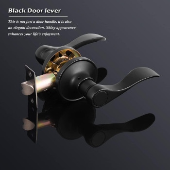 Gobrico 6 Pack Wave Style Passage Levers Interior Door Handles In Matte Black Hallwaycloset Door Locksets