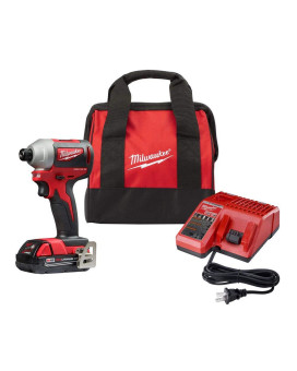 Milwaukee 285021P M18 Brushless Lithiumion Compact 14 In Cordless Hex Impact Driver Kit 2 Ah