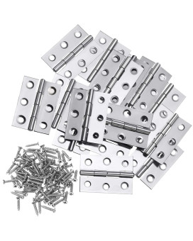 Boao 16 Pieces Small Door Hinges Stainless Steel Folding Butt Hinges Home Furniture Hardware Piano Cabinet Door Hinge With 96 Pi