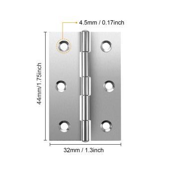 Boao 16 Pieces Small Door Hinges Stainless Steel Folding Butt Hinges Home Furniture Hardware Piano Cabinet Door Hinge With 96 Pi