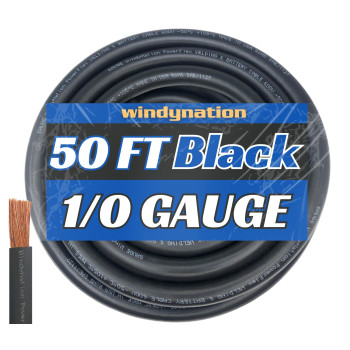 Wni 10 Gauge 50 Feet Black 10 Awg Ultra Flexible Welding Battery Copper Cable Wire Made In The Usa Car Inverter Rv Sola