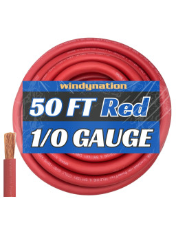 Wni 10 Gauge 50 Feet Red 10 Awg Ultra Flexible Welding Battery Copper Cable Wire Made In The Usa Car Inverter Rv Solar