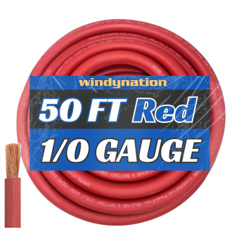 Wni 10 Gauge 50 Feet Red 10 Awg Ultra Flexible Welding Battery Copper Cable Wire Made In The Usa Car Inverter Rv Solar