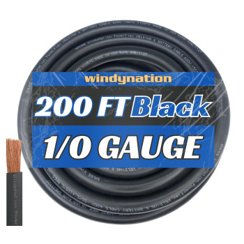 Wni 10 Gauge 200 Feet Black 10 Awg Ultra Flexible Welding Battery Copper Cable Wire Made In The Usa Car Inverter Rv Sol