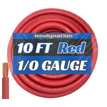 Wni 10 Gauge 10 Feet Red 10 Awg Ultra Flexible Welding Battery Copper Cable Wire Made In The Usa Car Inverter Rv Solar