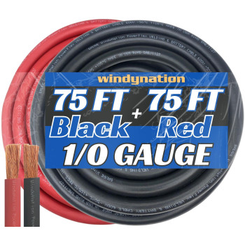 Wni 10 Gauge 75 Feet Black 75 Feet Red 10 Awg Ultra Flexible Welding Battery Copper Cable Wire Made In The Usa Car Invert