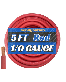 Wni 10 Gauge 5 Feet Red 10 Awg Ultra Flexible Welding Battery Copper Cable Wire Made In The Usa Car Inverter Rv Solar