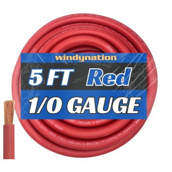 Wni 10 Gauge 5 Feet Red 10 Awg Ultra Flexible Welding Battery Copper Cable Wire Made In The Usa Car Inverter Rv Solar