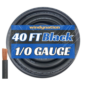 Wni 10 Gauge 40 Feet Black 10 Awg Ultra Flexible Welding Battery Copper Cable Wire Made In The Usa Car Inverter Rv Sola