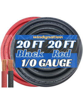 10 Gauge 10 Awg 20 Feet Black 20 Feet Red Welding Battery Pure Copper Flexible Cable Wire Car Inverter Rv Solar