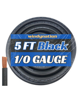 Wni 10 Gauge 5 Feet Black 10 Awg Ultra Flexible Welding Battery Copper Cable Wire Made In The Usa Car Inverter Rv Solar