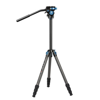 Sirui St124Va5 Carbon Fiber Tripod With Fluid Video Head Triangular Centre Column Waterproof 4 Sections 622Inch Load 66