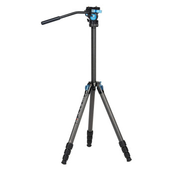 Sirui St124Va5 Carbon Fiber Tripod With Fluid Video Head Triangular Centre Column Waterproof 4 Sections 622Inch Load 66